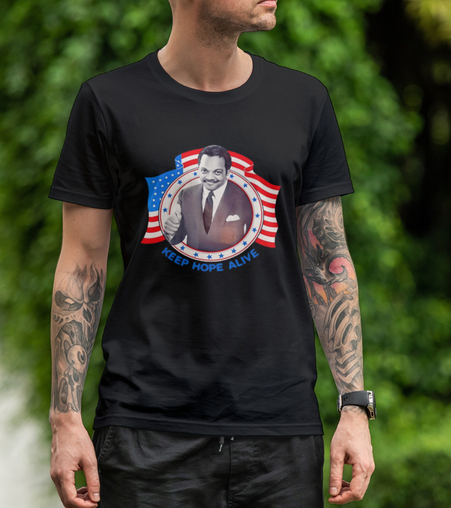 Jackson Jesse Keep Hope Alive Patriotic American Flag Stars T-Shirt