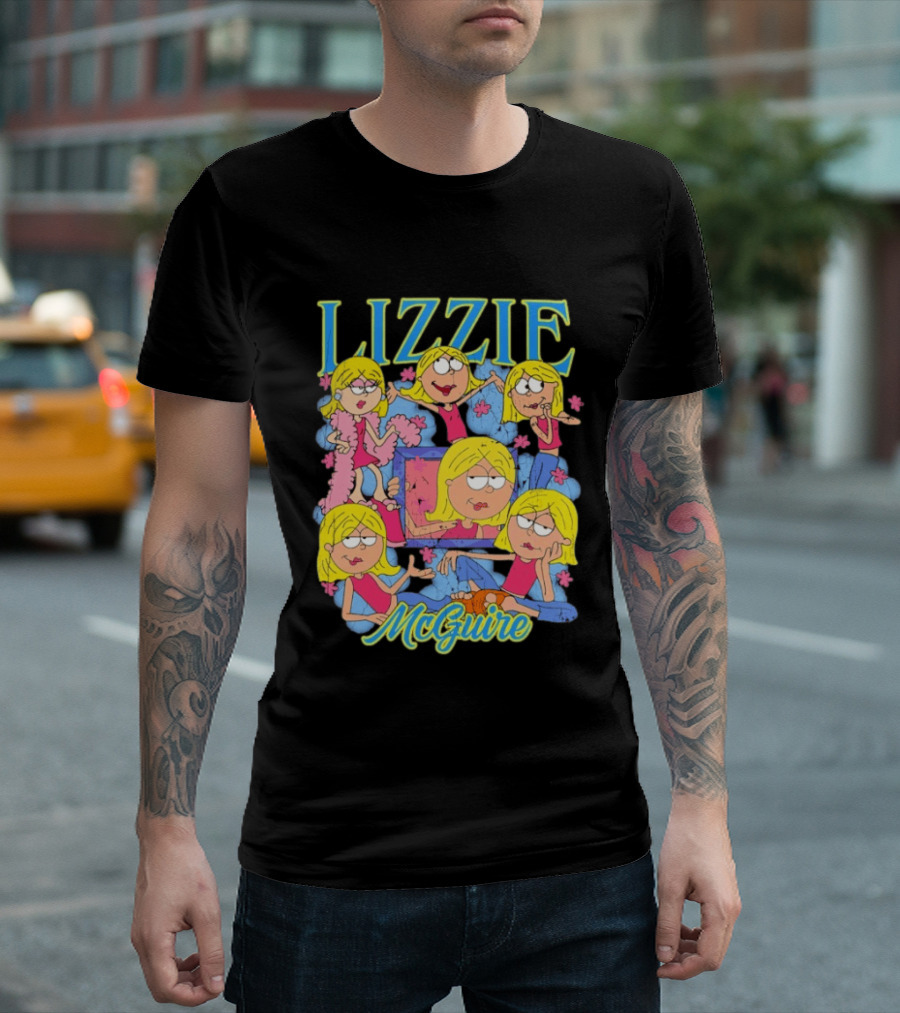 Lizzie McGuire Cartoon Characters Graphic Featuring Lizzie T-Shirt