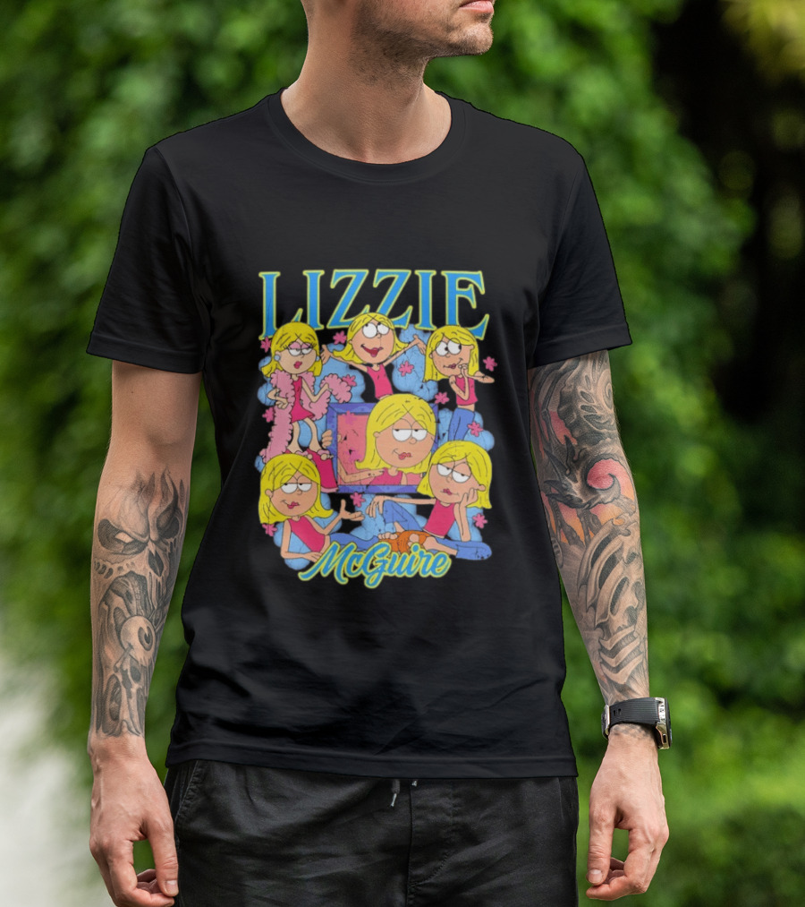Lizzie McGuire Cartoon Characters Graphic Featuring Lizzie T-Shirt