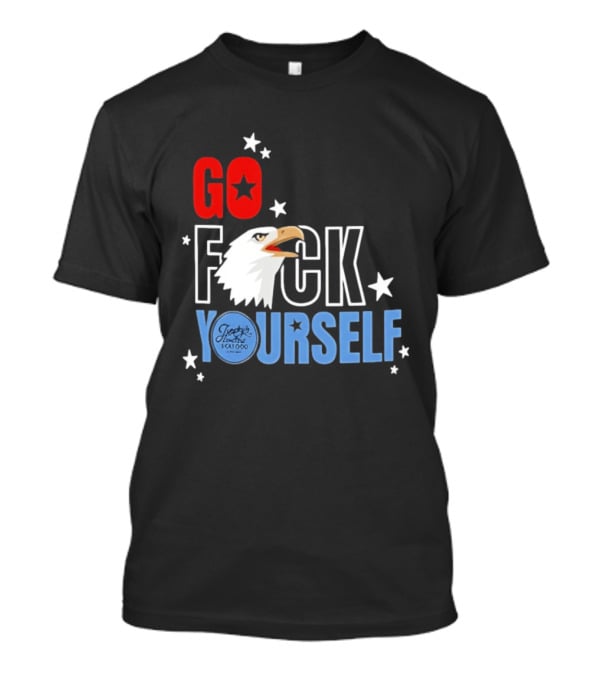 Jimmys Famous Seafood Go F Yourself Bald Eagle Stars T-Shirt