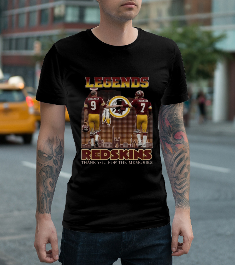 Legends Jurgensen Theismann Redskins Thank You For The Memories T-Shirt