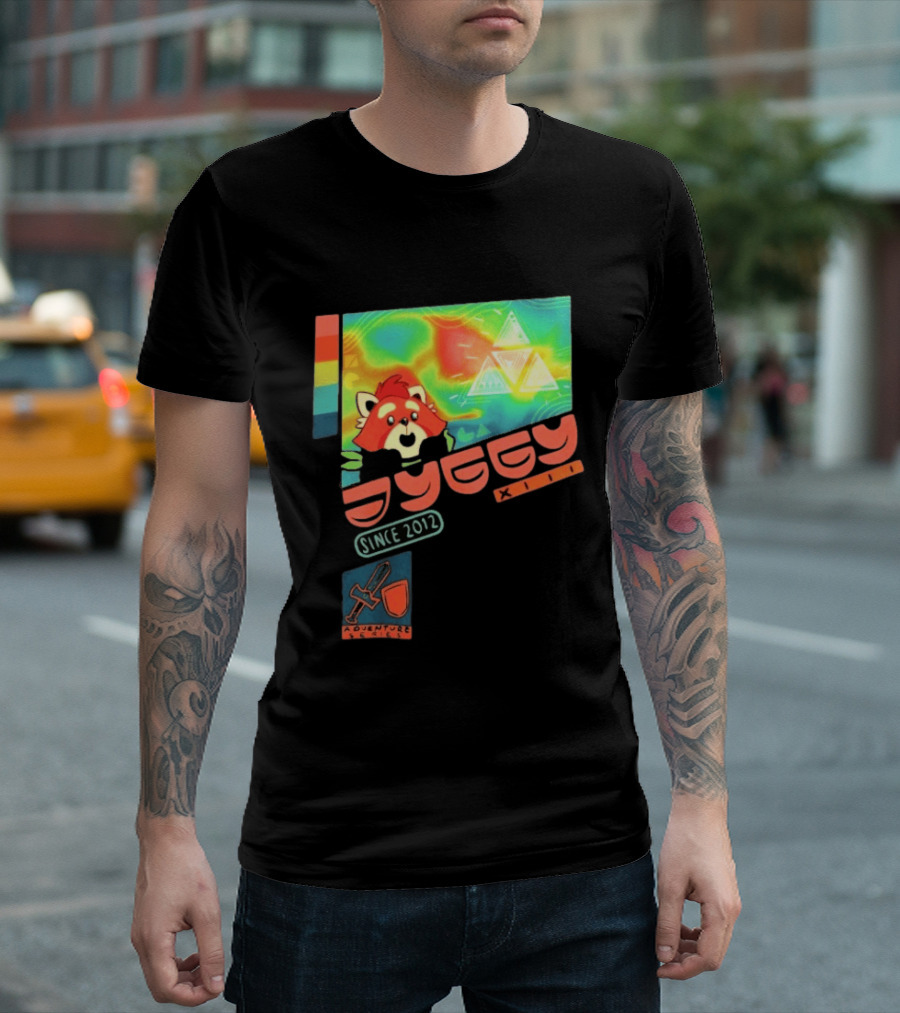 Jyggy Adventuring Since 2012 Red Panda Adventure Seeker Triangles T-Shirt