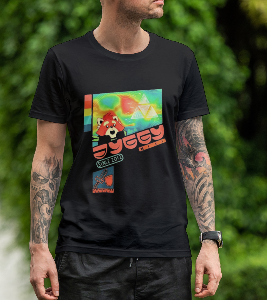 Jyggy Adventuring Since 2012 Red Panda Adventure Seeker Triangles T-Shirt