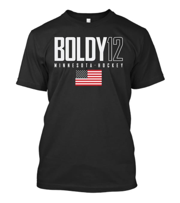 BOLDY 12 Minnesota Hockey USA Flag T-Shirt