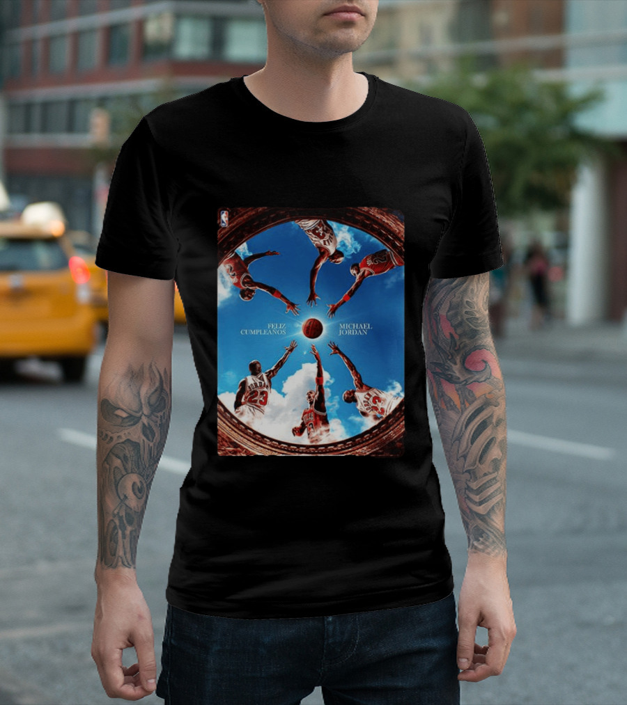 Feliz Cumpleaños Michael Jordan Basketball Reach Sky 23 T-Shirt