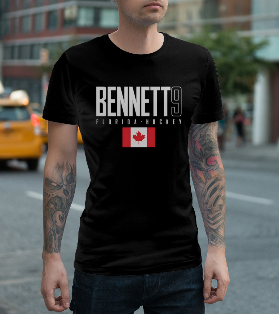 Bennett 9 Florida Hockey Canada Flag T-Shirt