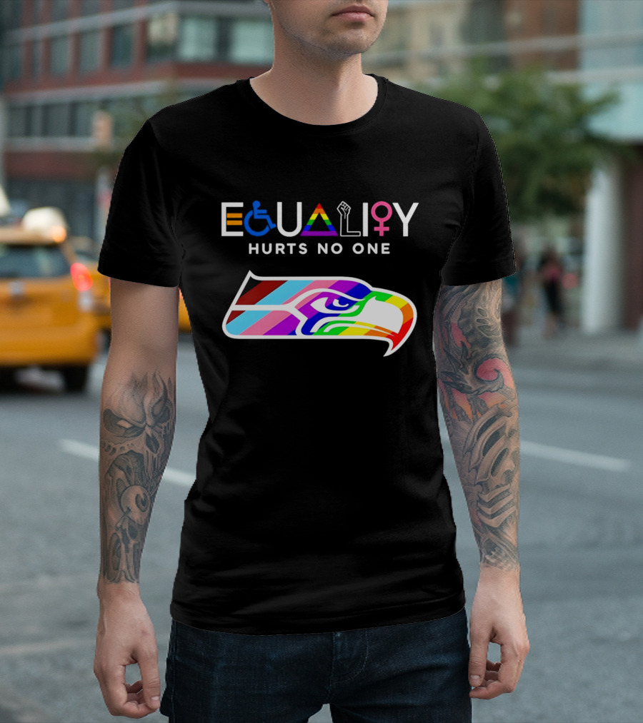 Seattle Seahawks Equality Hurts No One Inclusive Pride T-Shirt