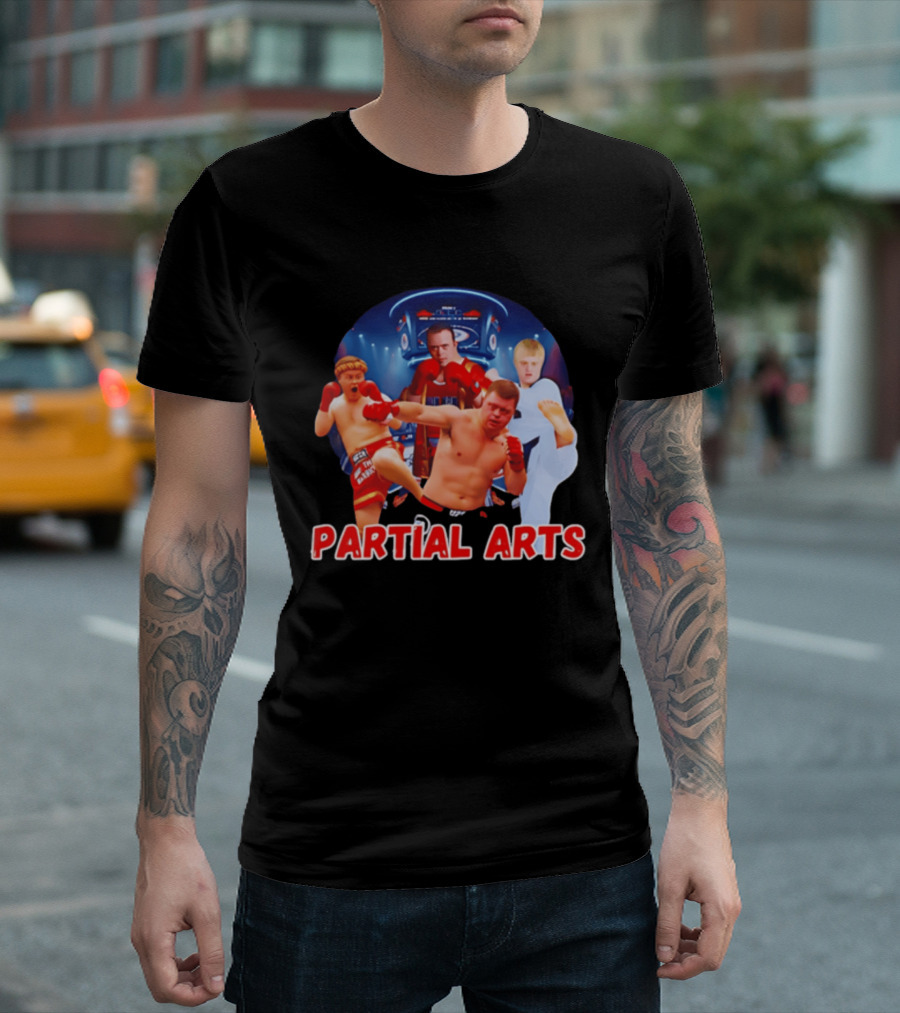 Partial Arts Fighters In Arena Battle T-Shirt