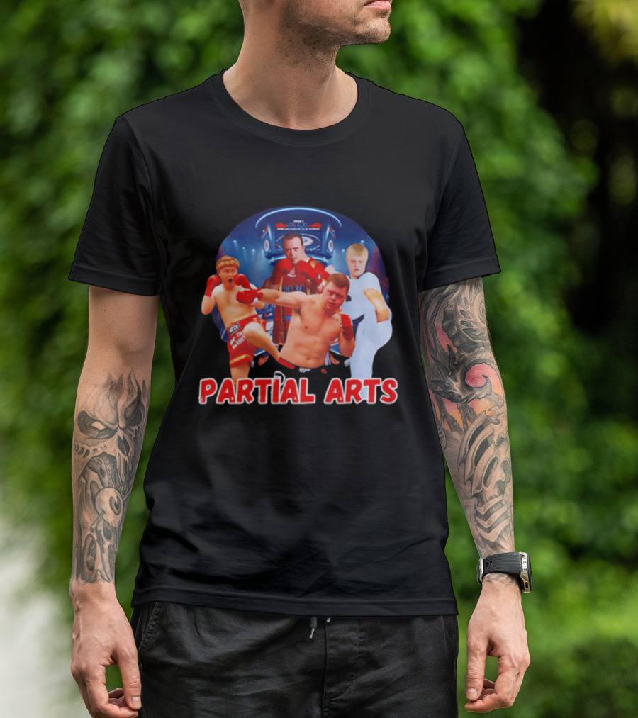 Partial Arts Fighters In Arena Battle T-Shirt