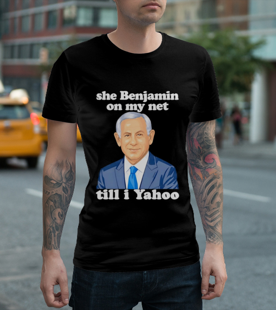 She Benjamin On My Net Till I Yahoo Cartoon Benjamin Portrait Blue Suit T-Shirt
