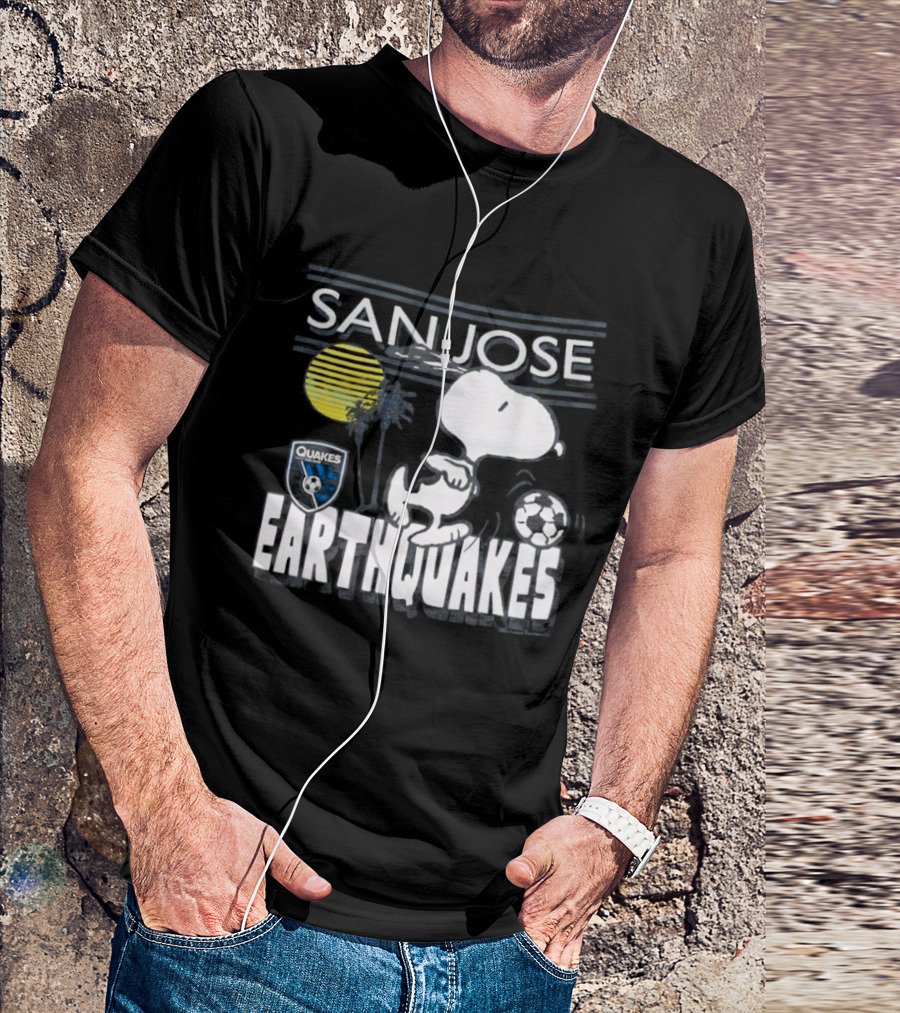 San Jose Earthquakes Snoopy Peanuts Soccer Collaboration T-Shirt