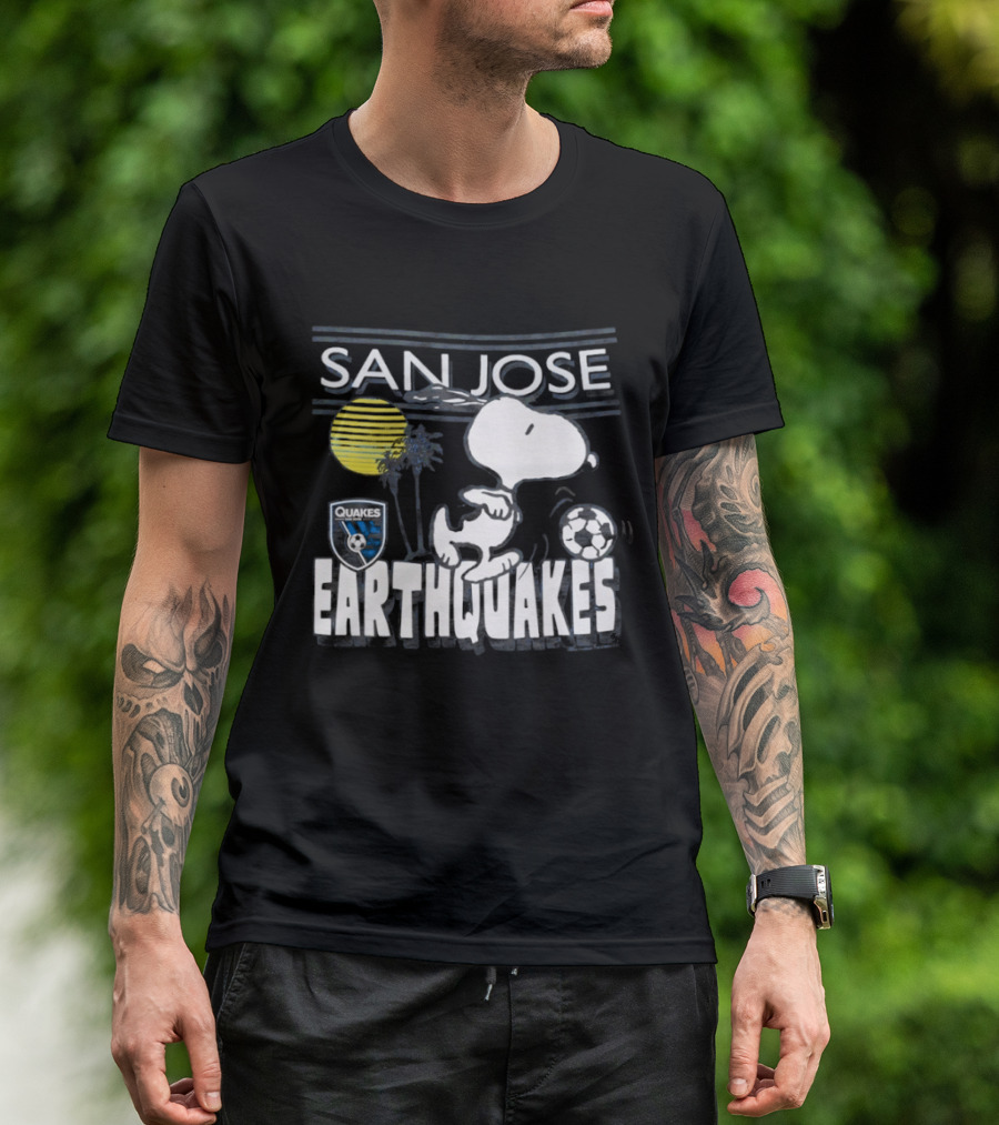 San Jose Earthquakes Snoopy Peanuts Soccer Collaboration T-Shirt