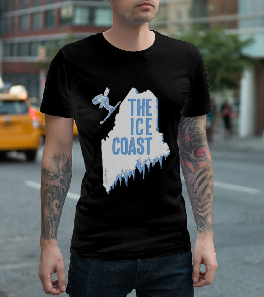 The Ice Coast Skier Jumping Map T-Shirt