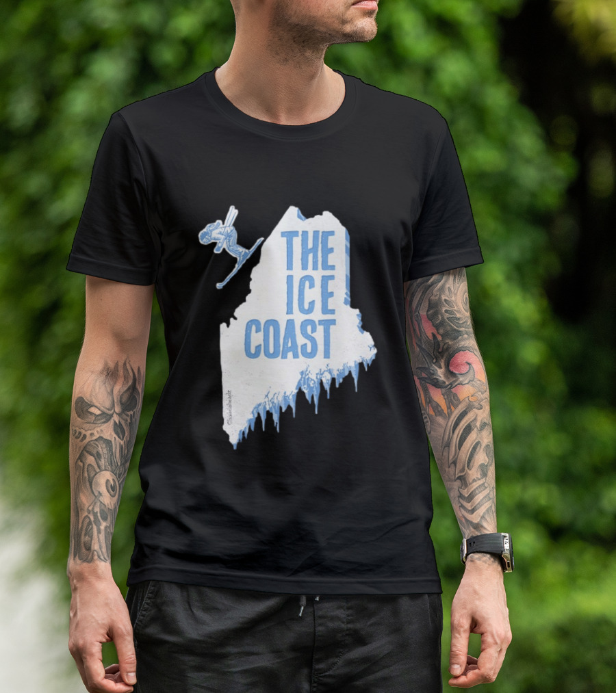 The Ice Coast Skier Jumping Map T-Shirt