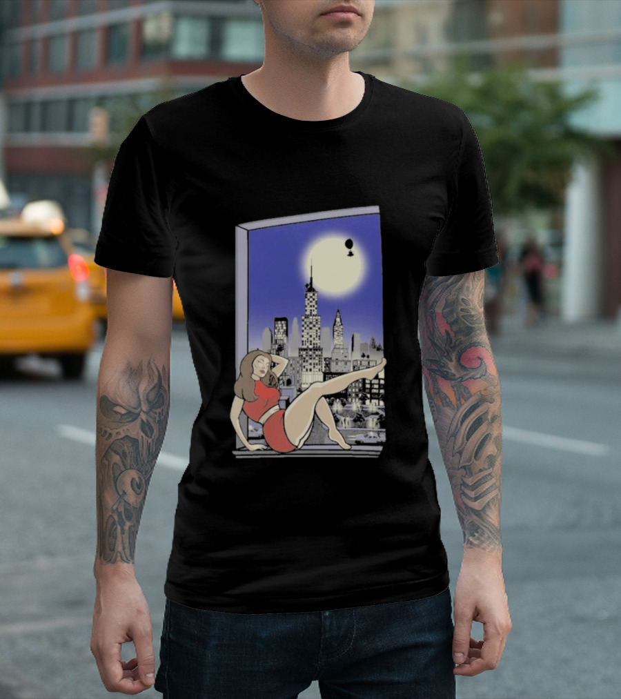 Pauline TheSpaceVixen Urban Moonlit Cityscape T-Shirt