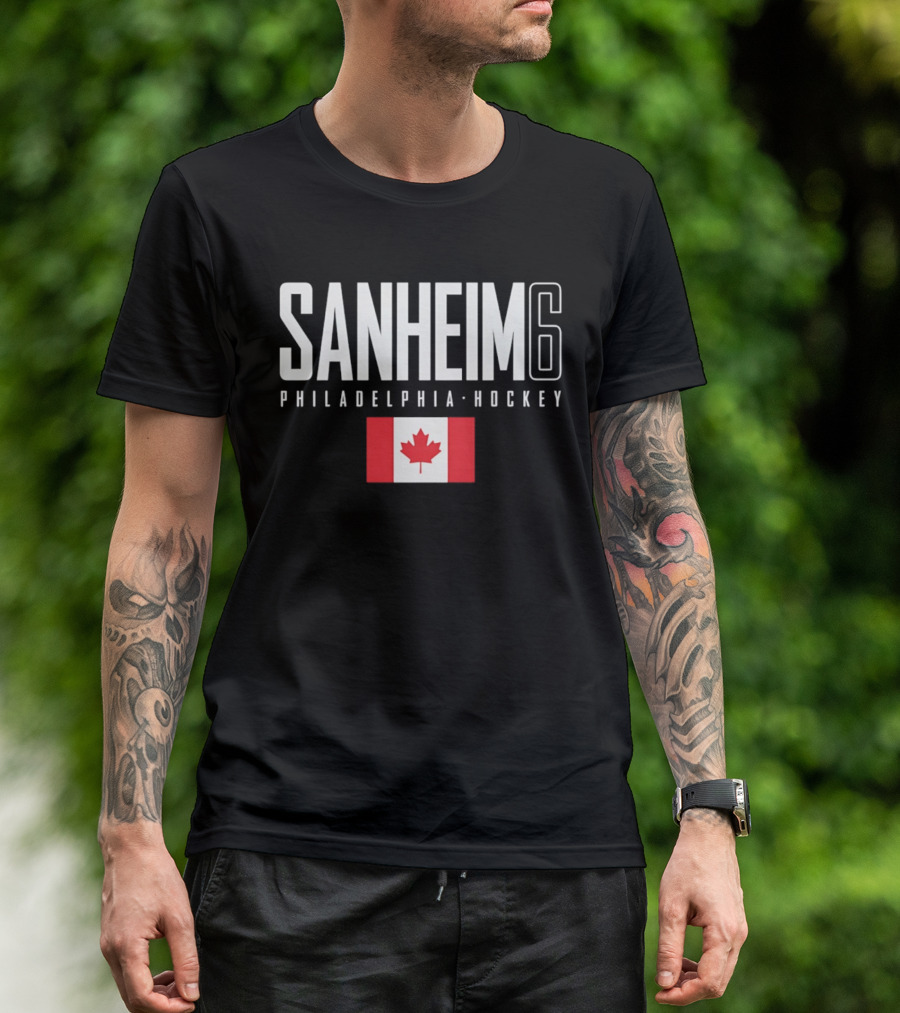 Sanheim 6 Philadelphia Hockey Canada Flag T-Shirt