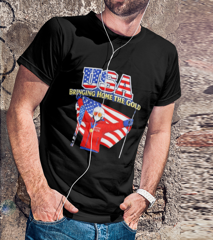 USA Bringing Home The Gold Winter 2026 Skiing Champion T-Shirt