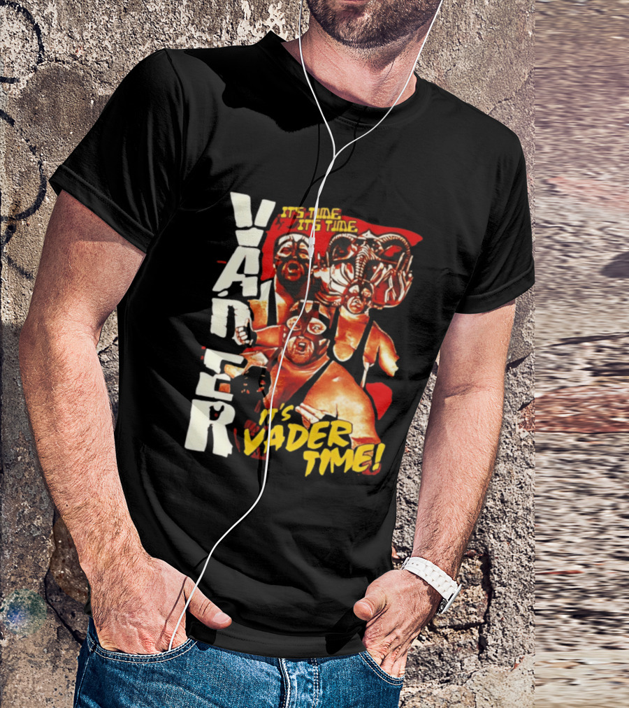 Vader It's Vader Time It's Time Wrestling Mask Collage T-Shirt