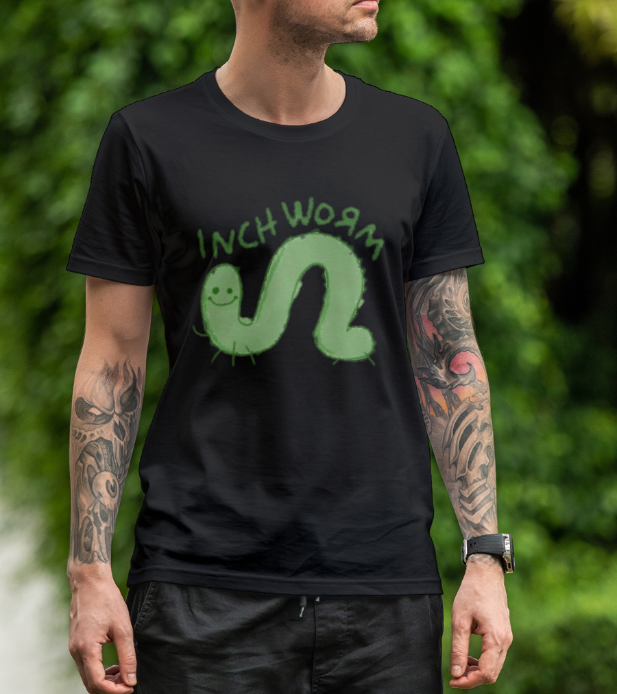 Zane Little Inch Worm Happy Green Cartoon T-Shirt