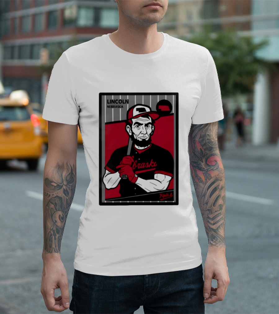 Lincoln Nebraska Cornhuskers Baseball Card Triple B T-Shirt
