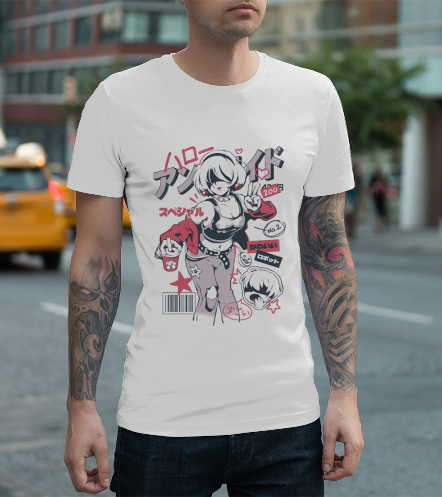 Hello Android No.2 Special Kawaii Robot Waifu Manga Aesthetic T-Shirt