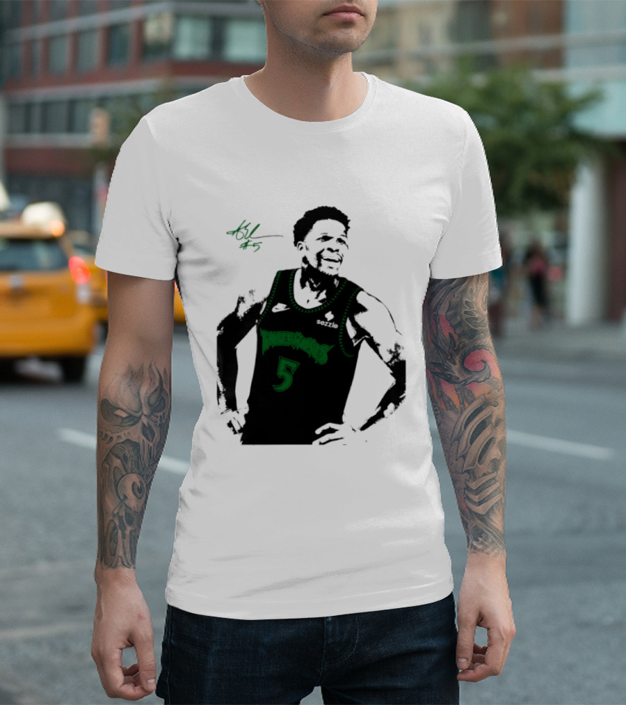 Anthony Edwards Minnesota Timberwolves Number 5 Signature T-Shirt