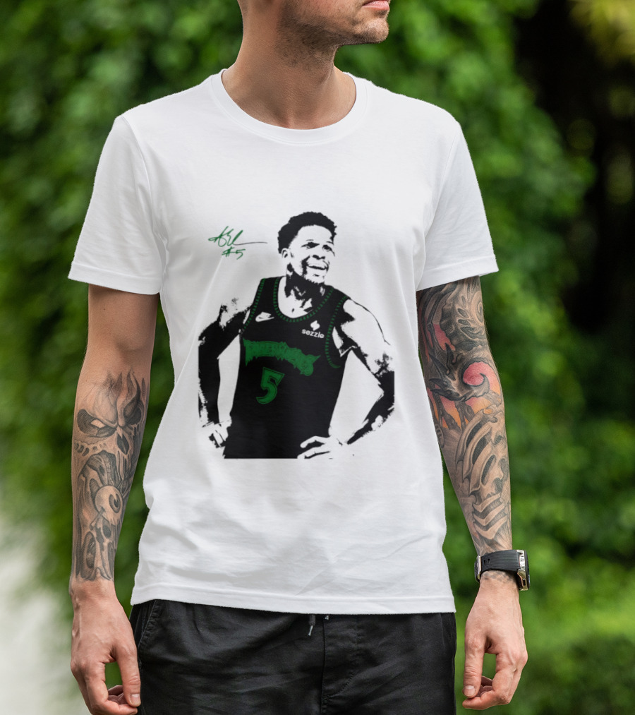 Anthony Edwards Minnesota Timberwolves Number 5 Signature T-Shirt