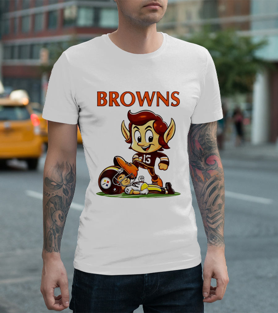 Cleveland Browns Victory Over Pittsburgh Steelers Rivalry Brownie T-Shirt