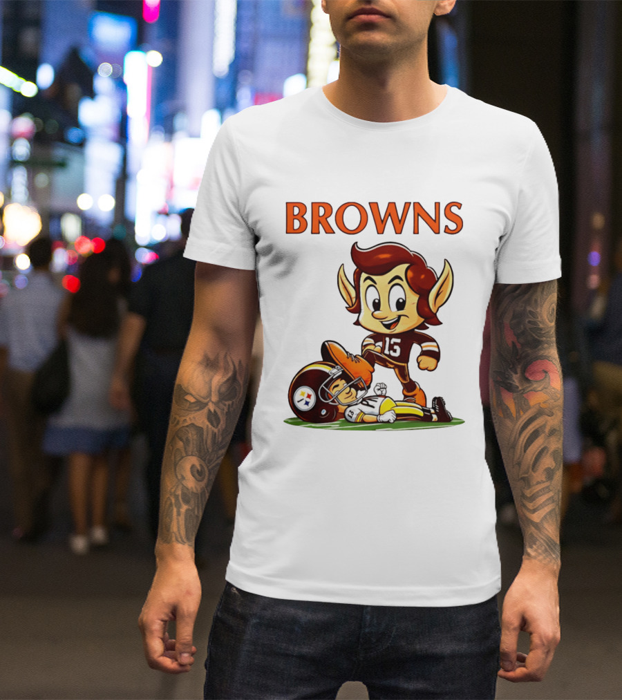 Cleveland Browns Victory Over Pittsburgh Steelers Rivalry Brownie T-Shirt