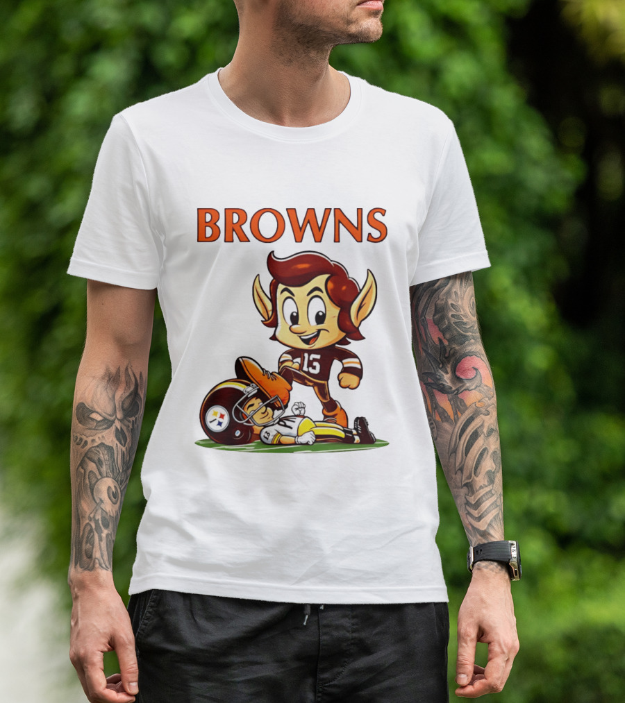 Cleveland Browns Victory Over Pittsburgh Steelers Rivalry Brownie T-Shirt