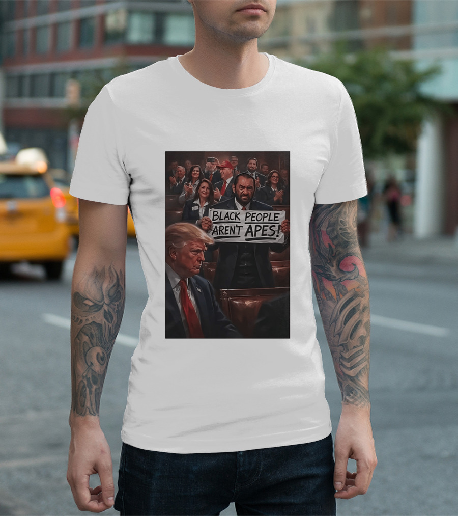 Black People Aren't Apes Anti Trump AI Green Protest Message T-Shirt