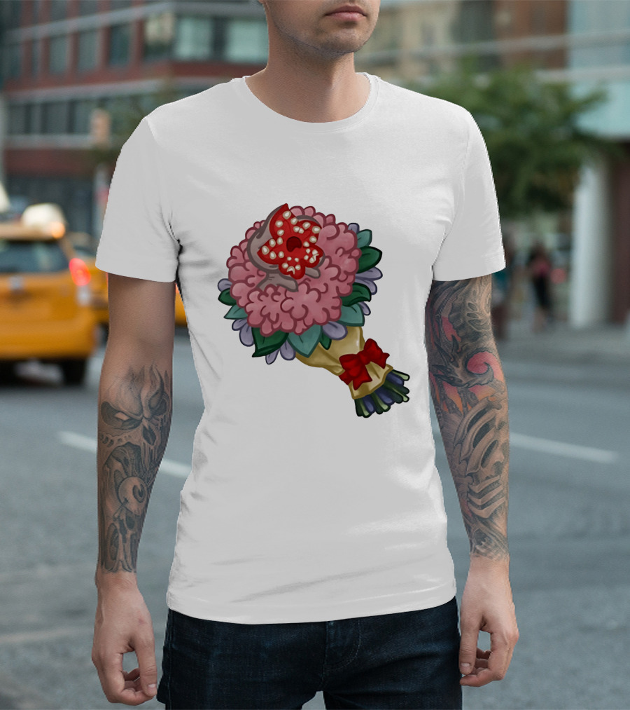 Demodog Valentine Bouquet Flowers Stranger Things Horror T-Shirt