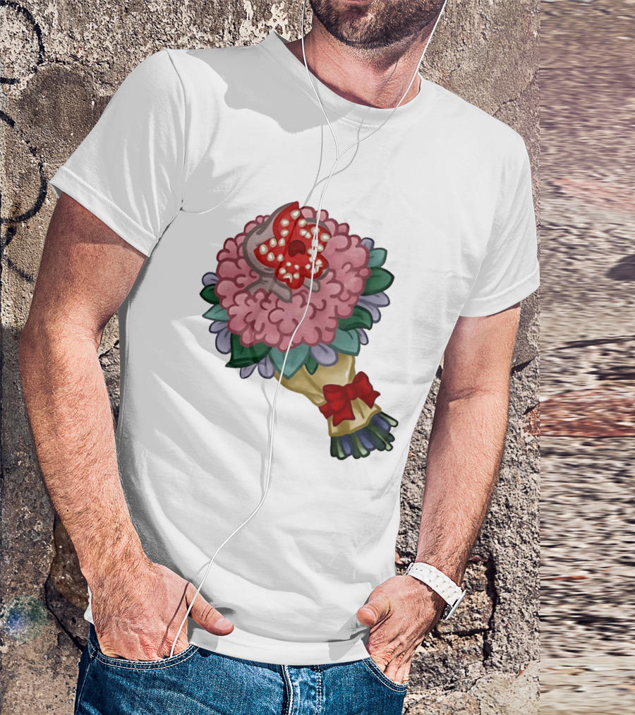 Demodog Valentine Bouquet Flowers Stranger Things Horror T-Shirt