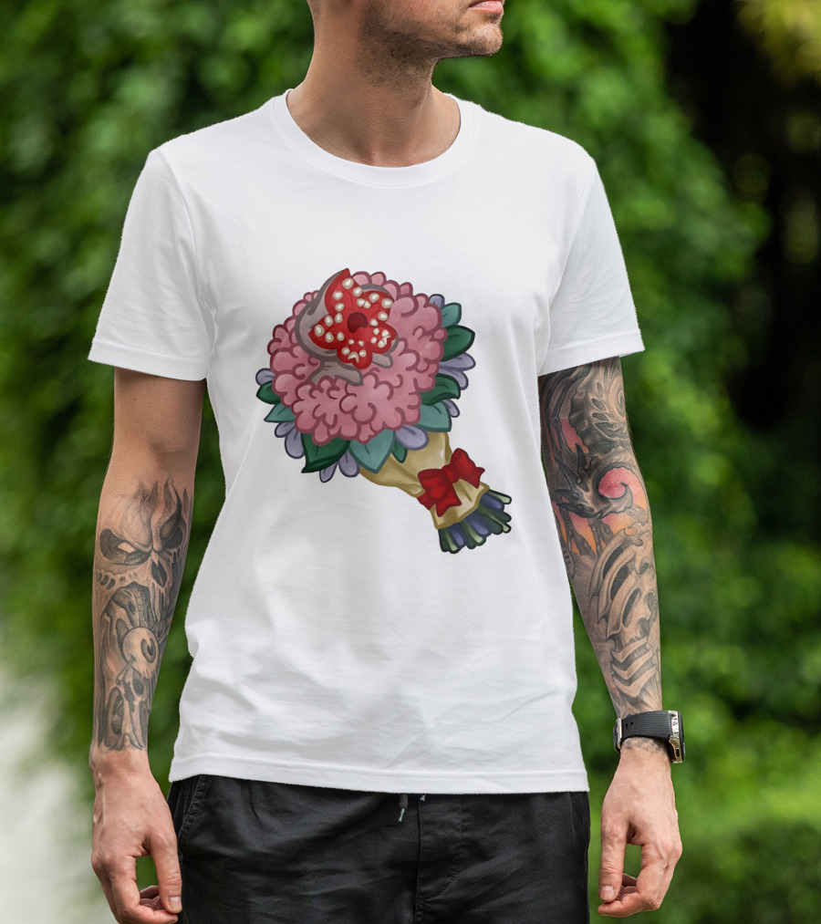 Demodog Valentine Bouquet Flowers Stranger Things Horror T-Shirt