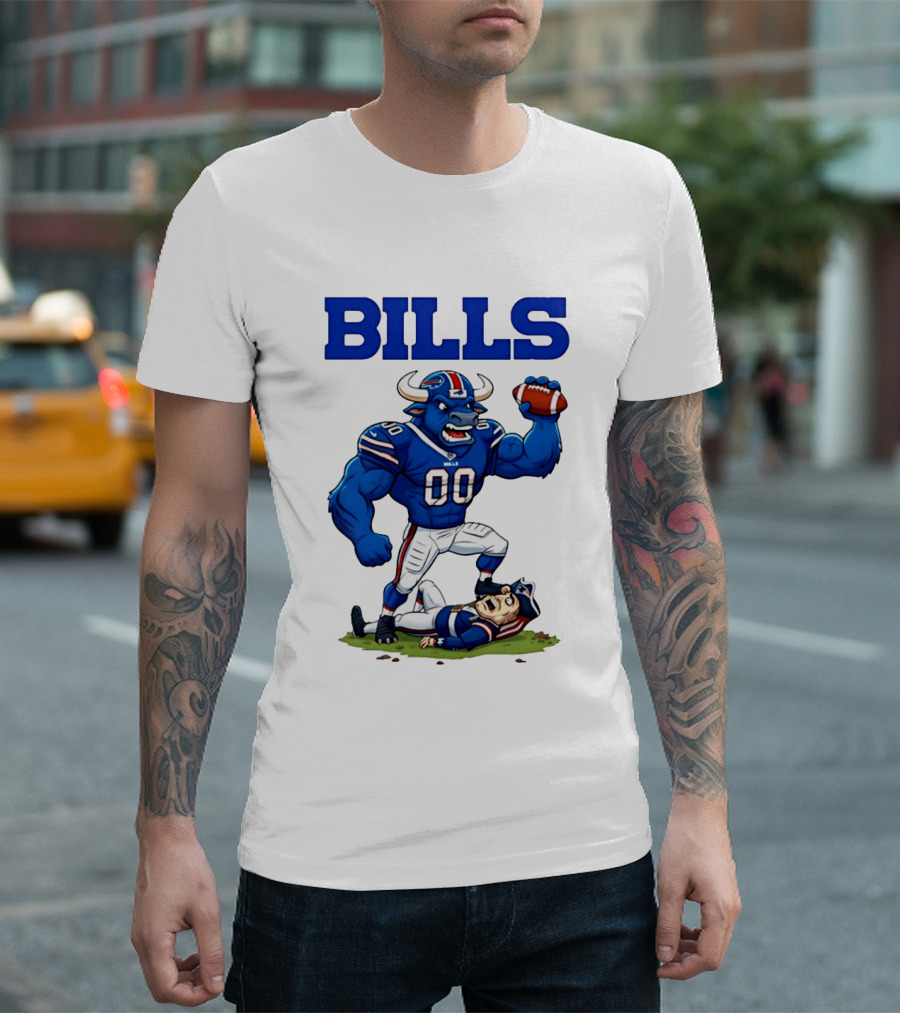 Buffalo Bills Vs New England Patriots Rivalry Comic Character Victory T-Shirt