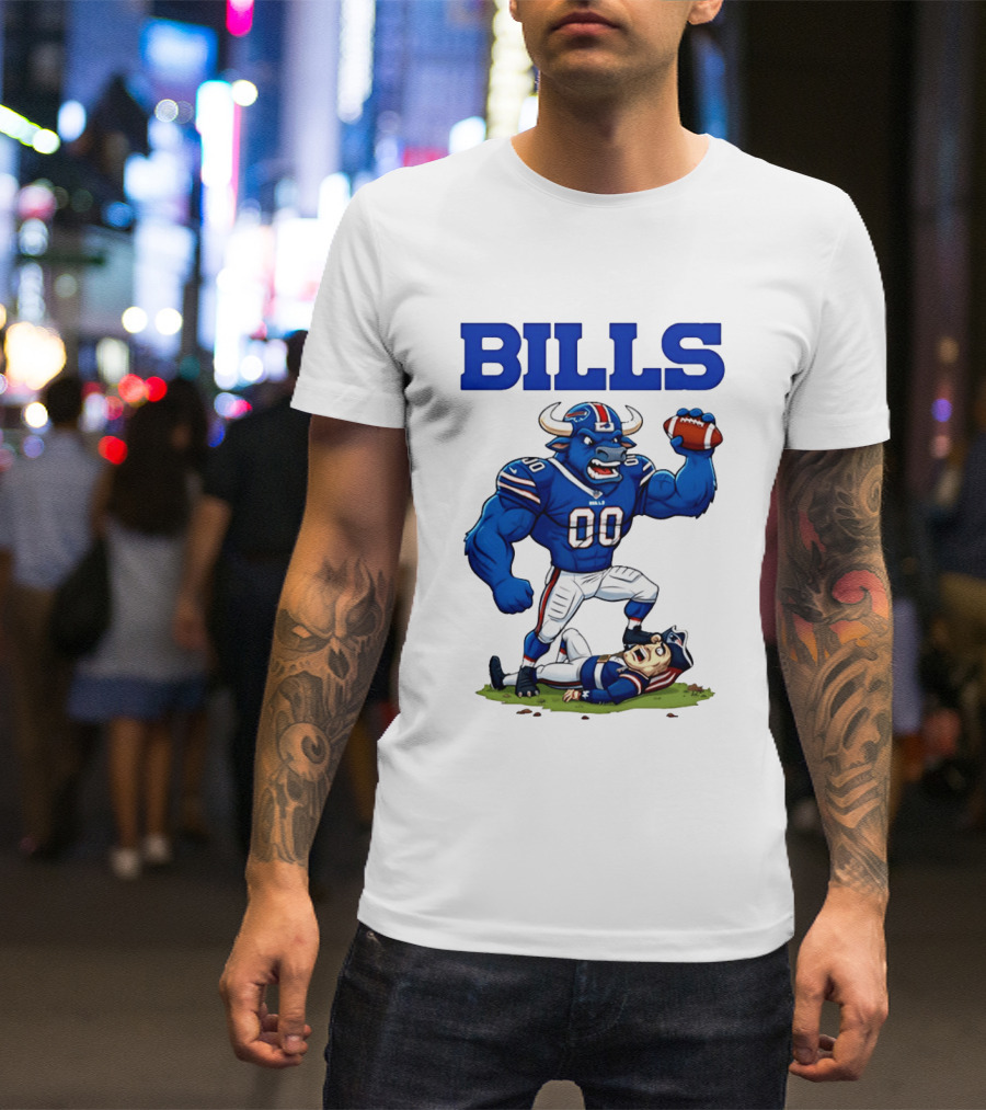 Buffalo Bills Vs New England Patriots Rivalry Comic Character Victory T-Shirt