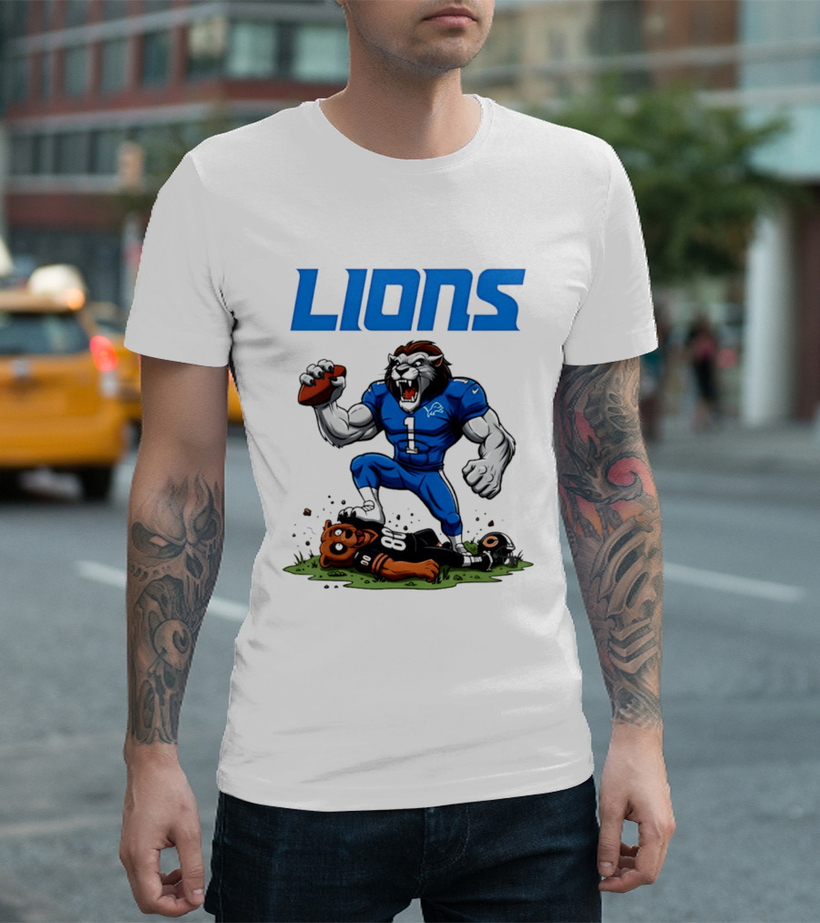 Detroit Lions Beat Bears NFL Rivalries Showdown T-Shirt