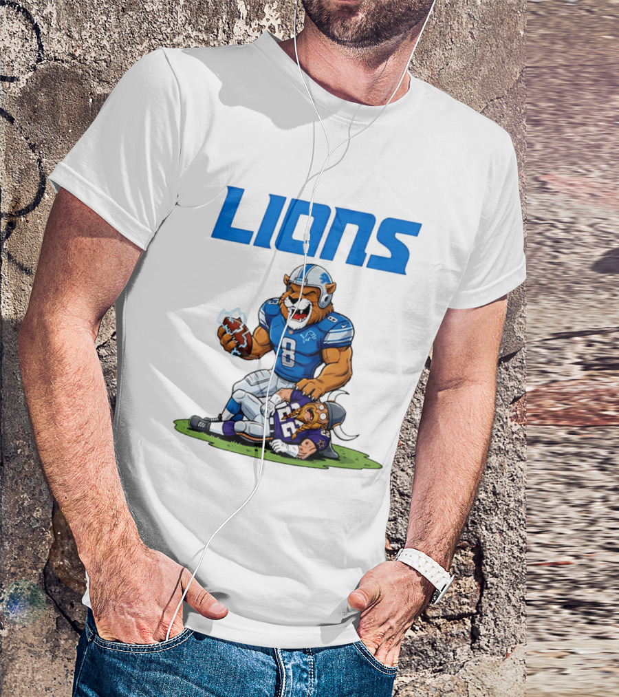 Detroit Lions Vs Minnesota Vikings Rivalry Game Battle T-Shirt