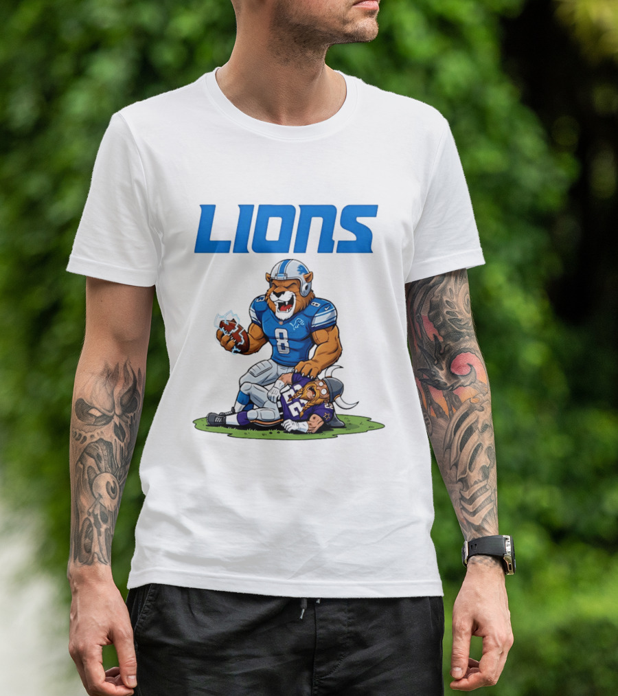 Detroit Lions Vs Minnesota Vikings Rivalry Game Battle T-Shirt