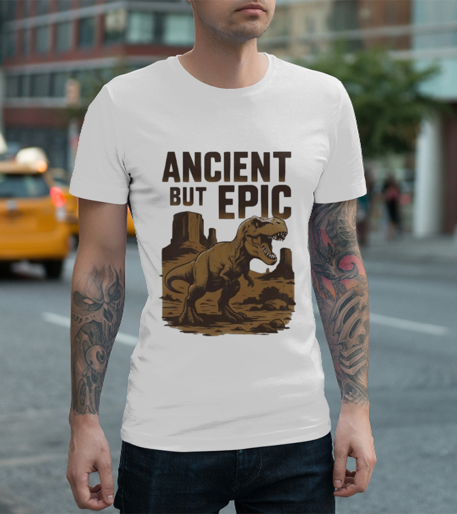 T. Rex Dinosaur Ancient But Epic Desert Scene T-Shirt