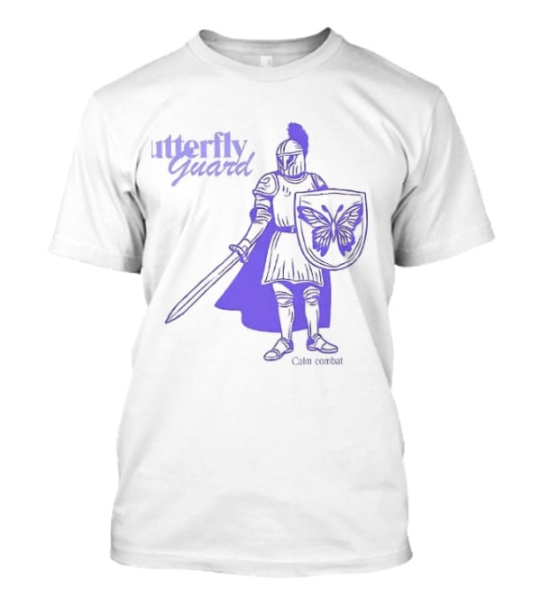 Butterfly Guard Calm Combat Knight With Shield And Sword T-Shirt