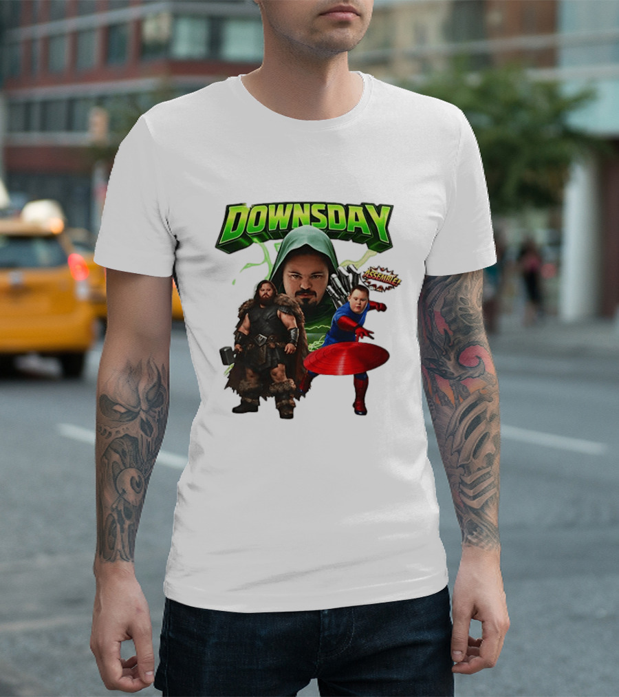 Donwsday Assemble Domesday X Down Syndrome Superhero T-Shirt
