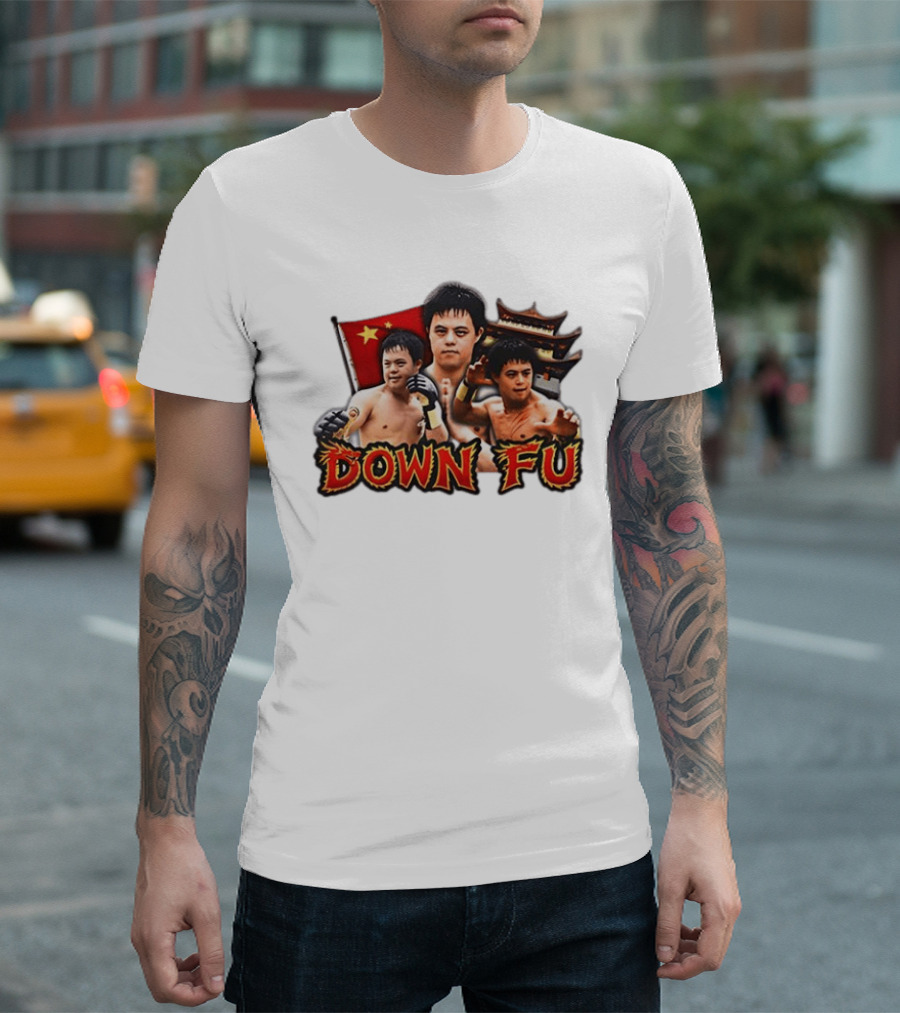 Down Fu Kung Fu China Down Syndrome Martial Arts T-Shirt