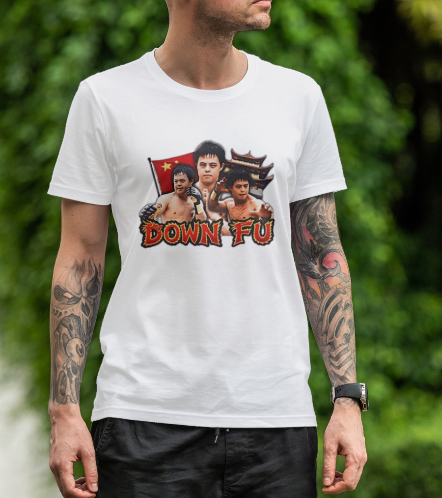 Down Fu Kung Fu China Down Syndrome Martial Arts T-Shirt