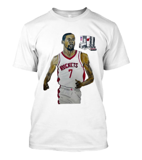 Houston Rockets 7 KD Illustration With Space Shuttle T-Shirt