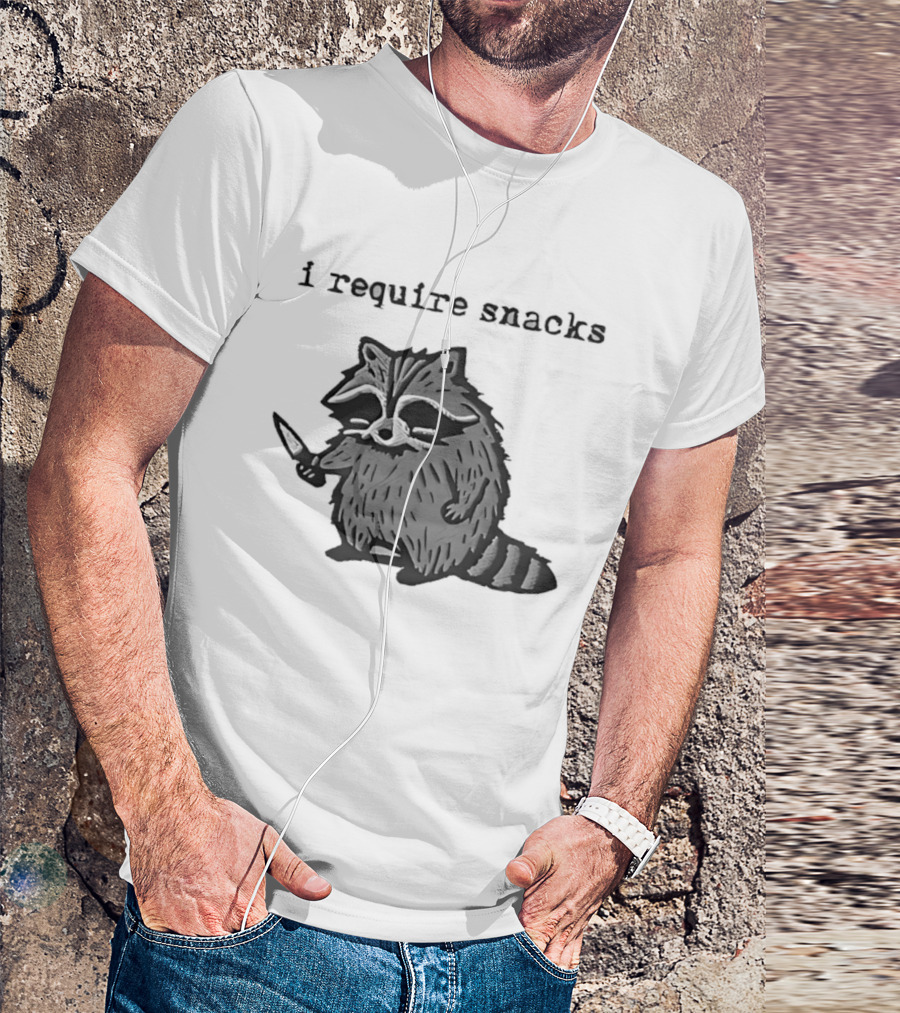 I Require Snacks Raccoon T-Shirt