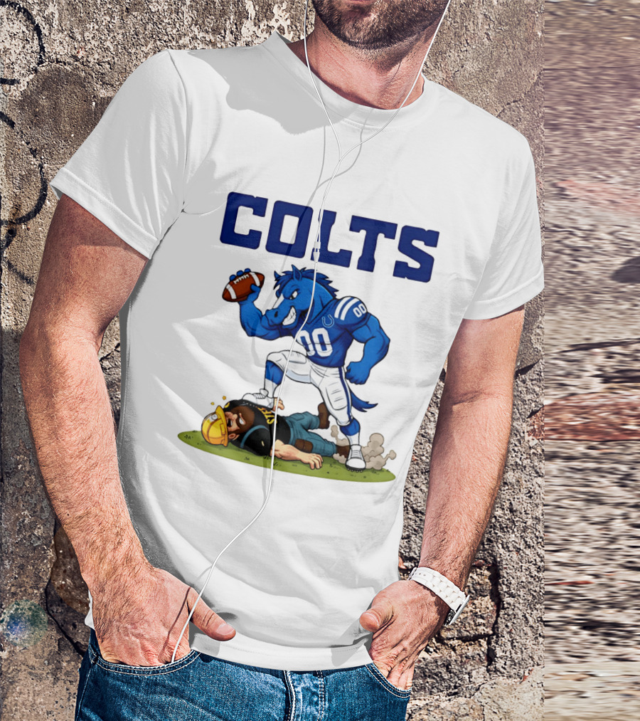 Colts Football Rivalry Humor Vs Steelers Comic T-Shirt