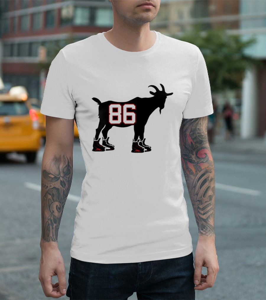 Jack Hughes GOAT 86 New Jersey Devils Tribute With Hockey Skates T-Shirt