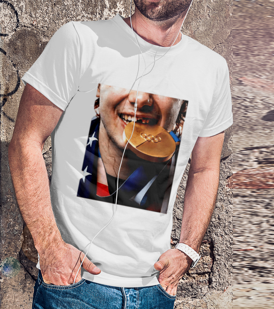 Jack Hughes Teeth Gold Medal 2026 Milano Cortina Winter Olympics T-Shirt