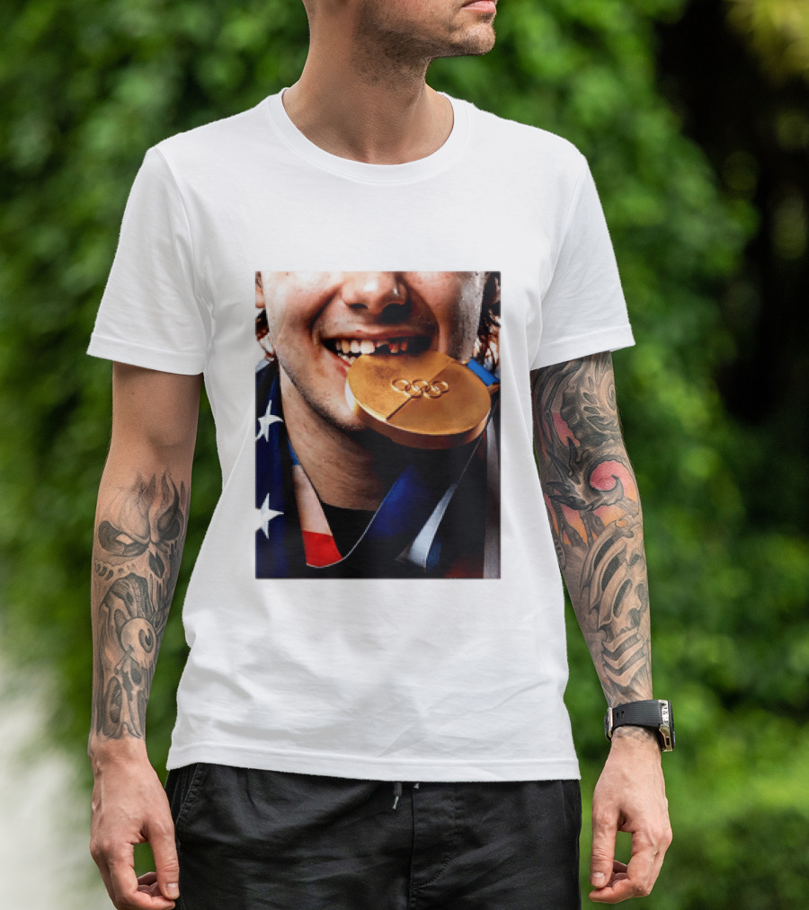 Jack Hughes Teeth Gold Medal 2026 Milano Cortina Winter Olympics T-Shirt
